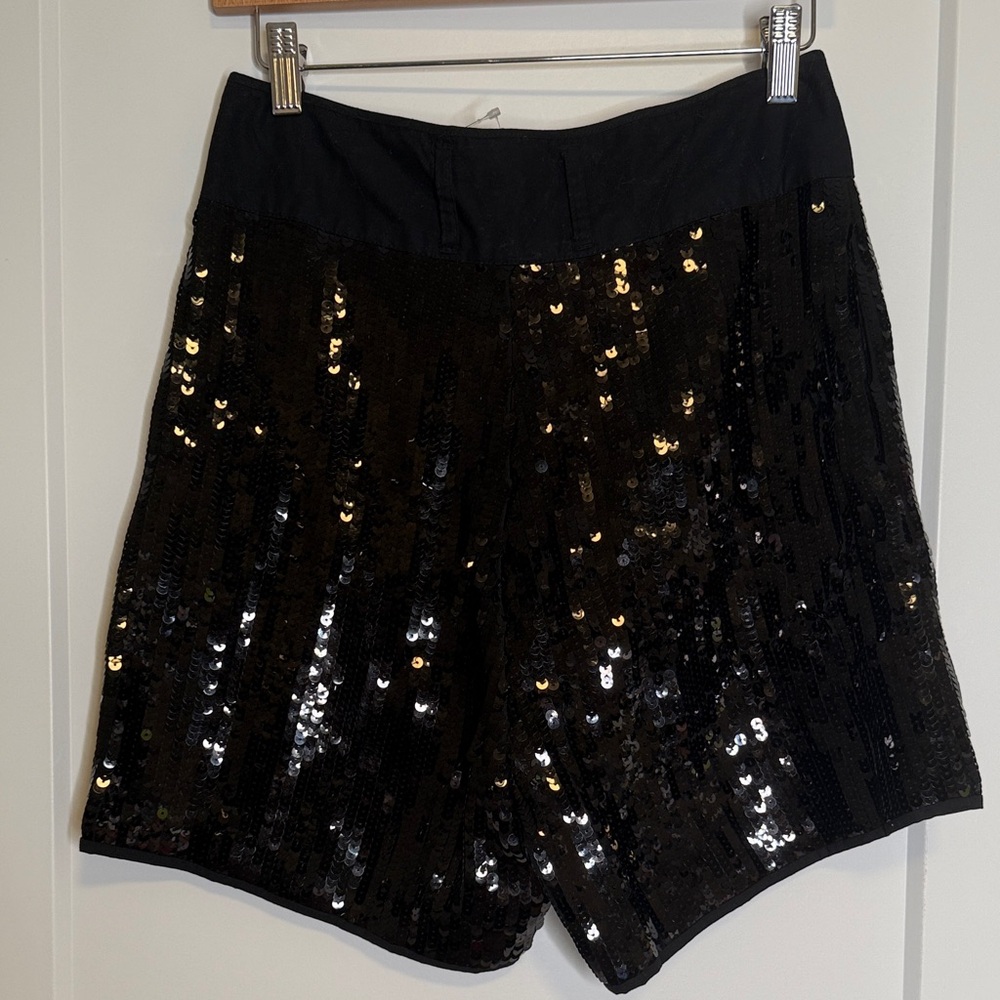 See by‎ Chloe Black Sequin high rise Shorts - Size 4 - Picture 4 of 7